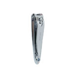 Chromeplated manicure nail clipper with nail file, curved