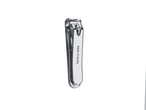 Chromeplated manicure nail clipper with nail file, curved